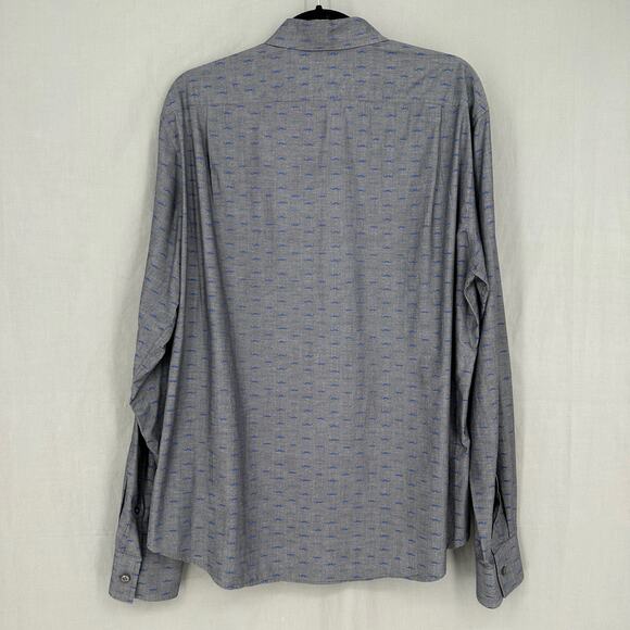 Vintage Kennington LTD Shirt Men Large Gray Mustache Print Novelty Button Estate - Picture 3 of 10